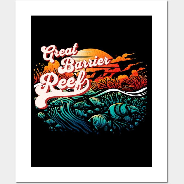 Great Barrier Reef Design Wall Art by Miami Neon Designs